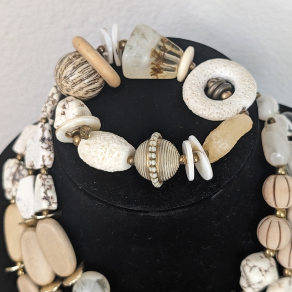 Treska Mixed Material Necklace, Bracelet, Earring Set - Picture 4 of 13